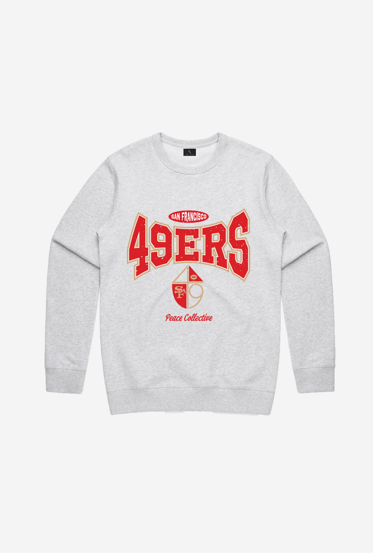 San Francisco 49ers Washed Graphic Crewneck - Ash