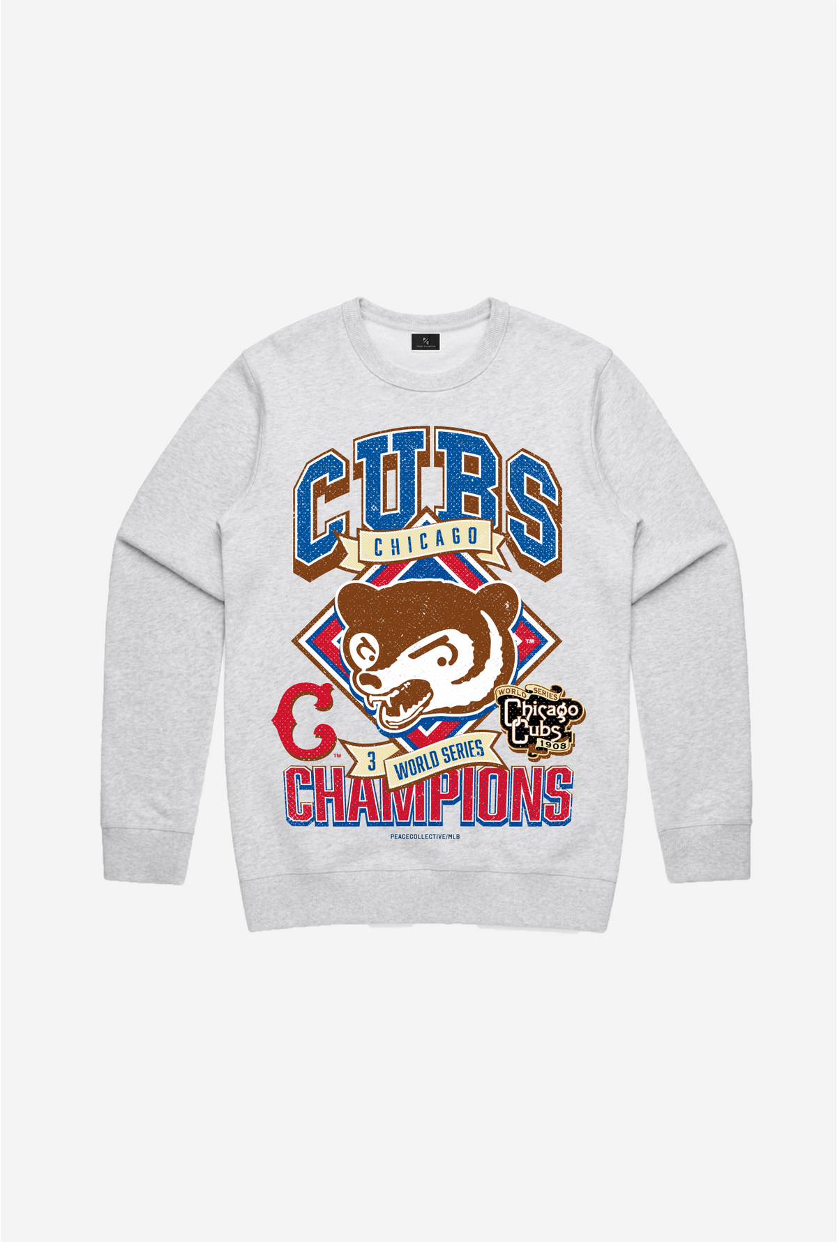 Pull ras du cou Vintage Cooperstown Collection Chicago Cubs - Cendre