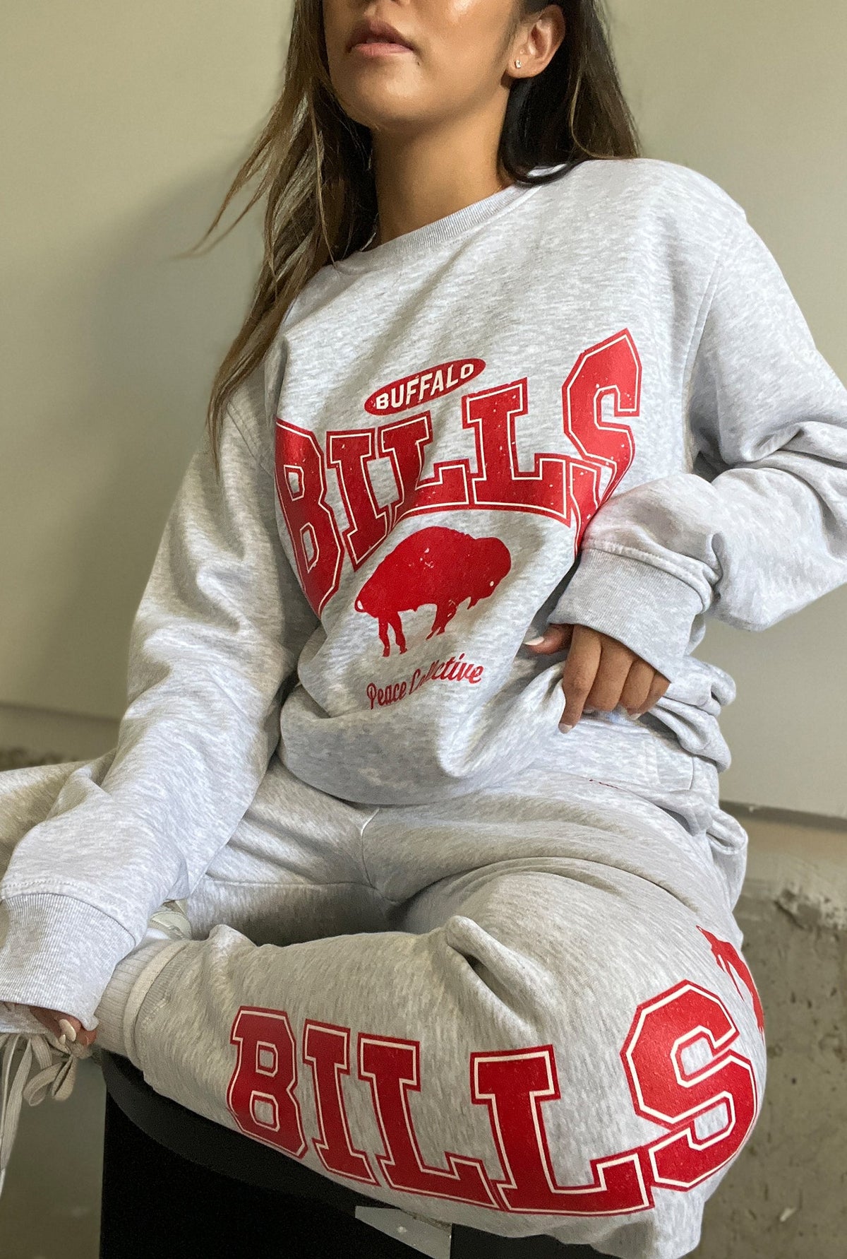 Pantalon de jogging graphique délavé Buffalo Bills - Cendre
