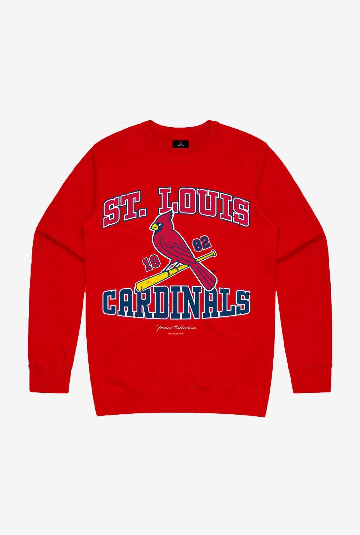 Chandail à col rond vintage délavé St. Louis Cardinals - Rouge