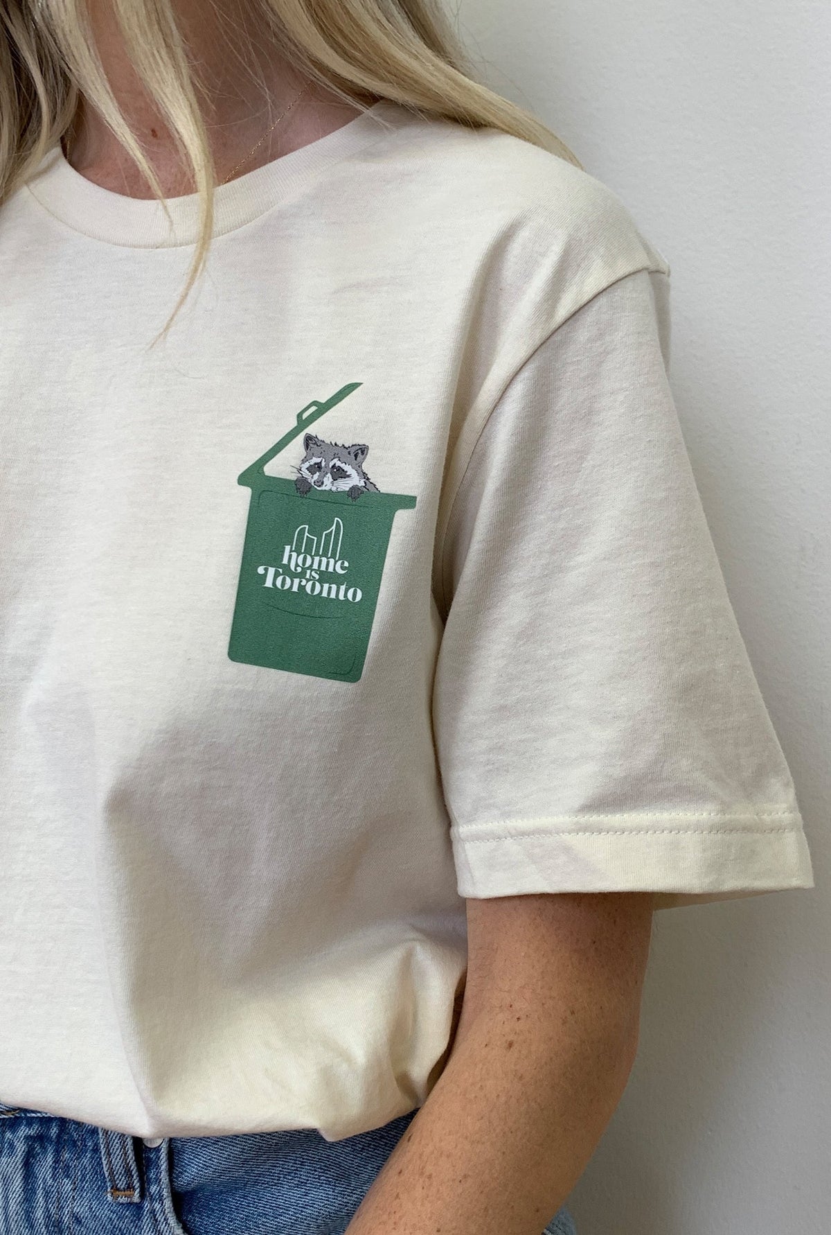 T-shirt raton laveur Home is Toronto - Naturel