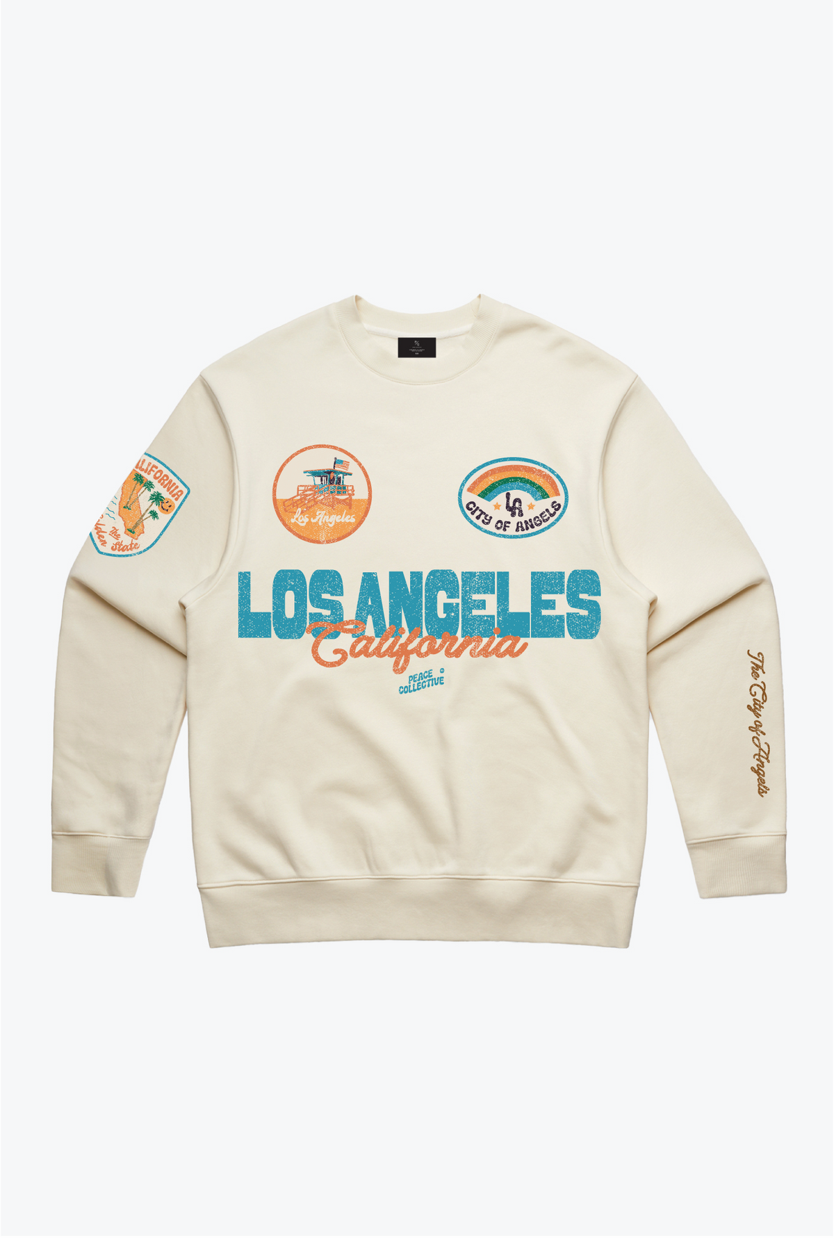 Los Angeles California Patch Crewneck - Ivory