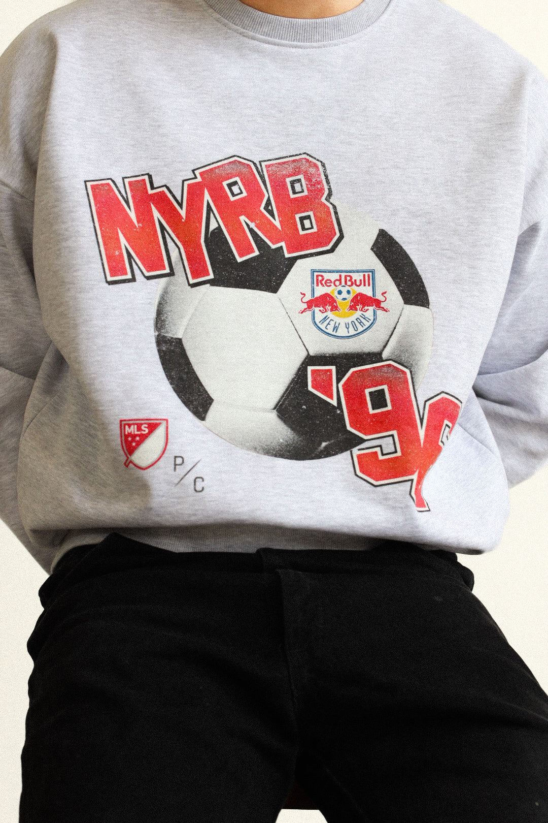 New York Red Bulls Vintage Footy SuperHeavy™️ Crewneck - Ash