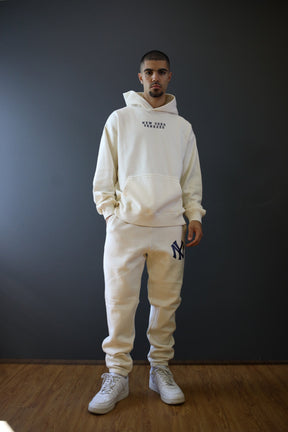 New York Yankees Heavyweight Hoodie - Ivory