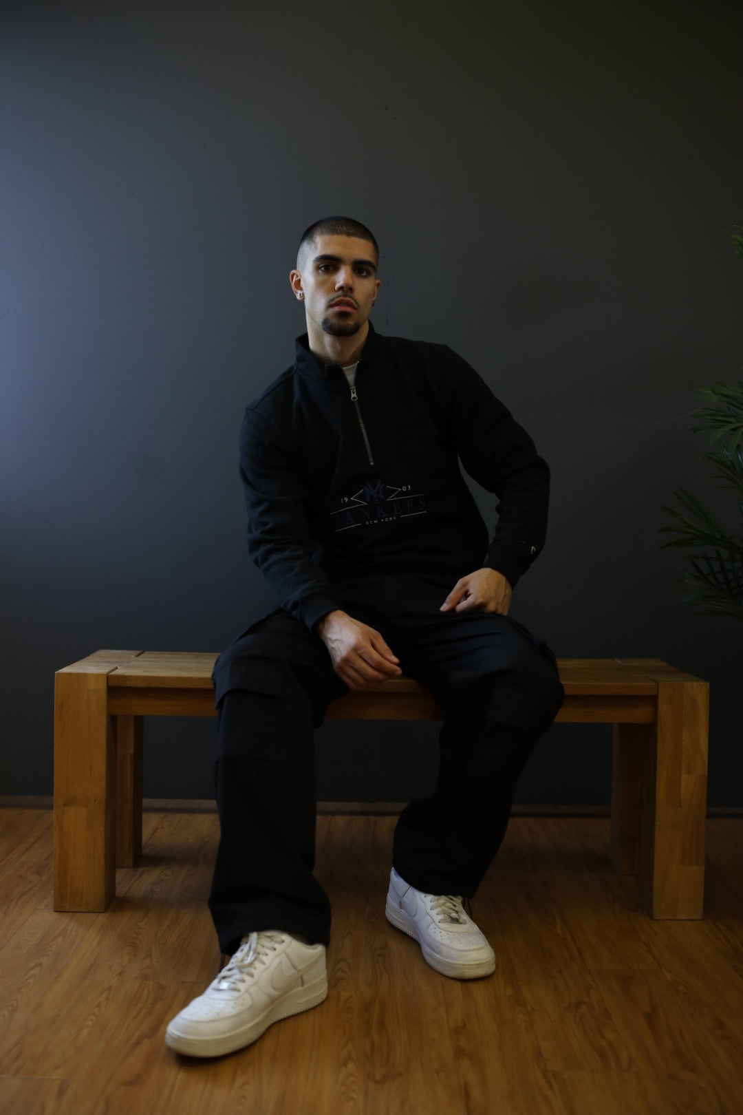 New York Yankees 1/4 Zip - Black