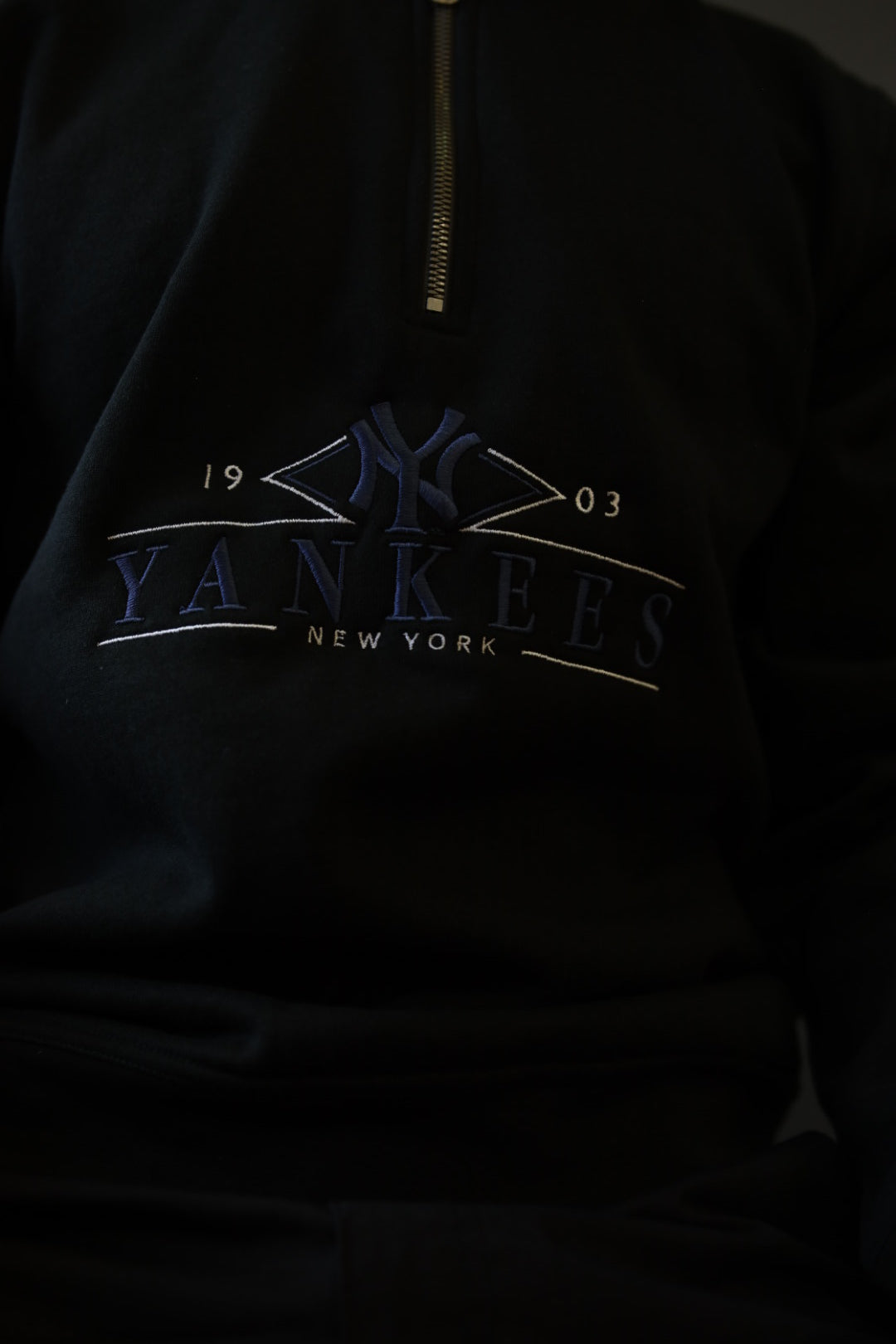 New York Yankees 1/4 Zip - Black