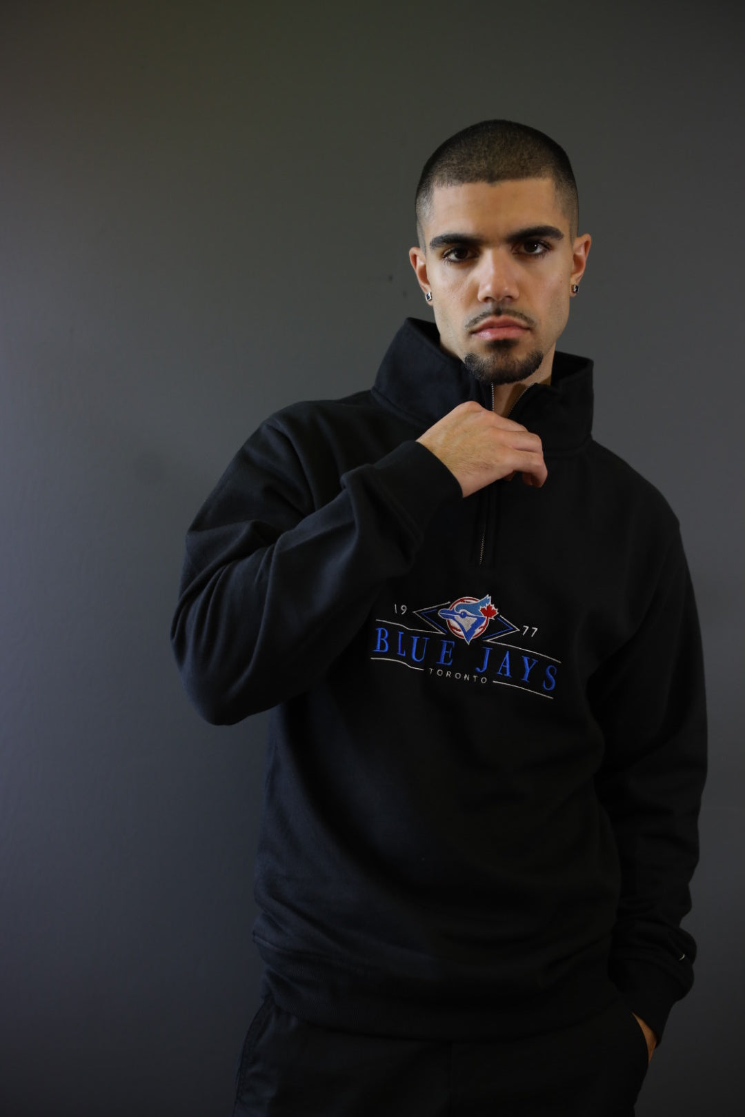 Toronto Blue Jays 1/4 Zip - Black