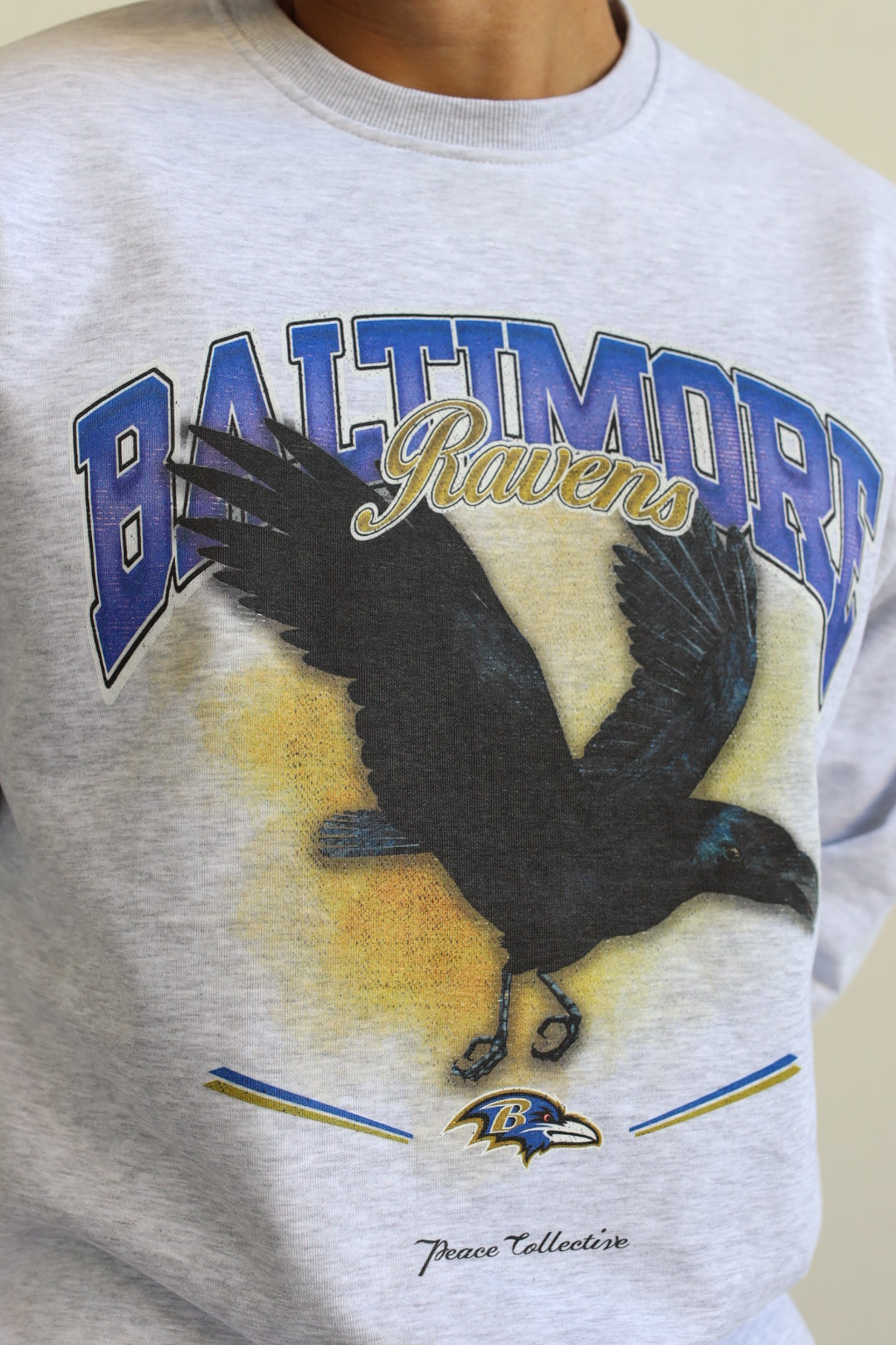 Baltimore Ravens Mascot SuperHeavy™️ Crewneck - Ash