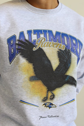 Baltimore Ravens Mascot SuperHeavy™️ Crewneck - Ash