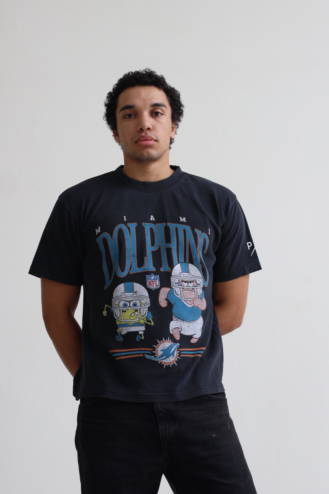 Spongebob & Patrick Rush Heavy Pigment Dye T-Shirt - Miami Dolphins