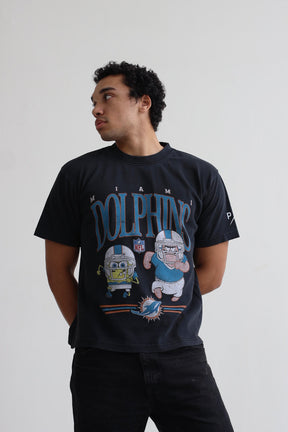 Spongebob & Patrick Rush Heavy Pigment Dye T-Shirt - Miami Dolphins