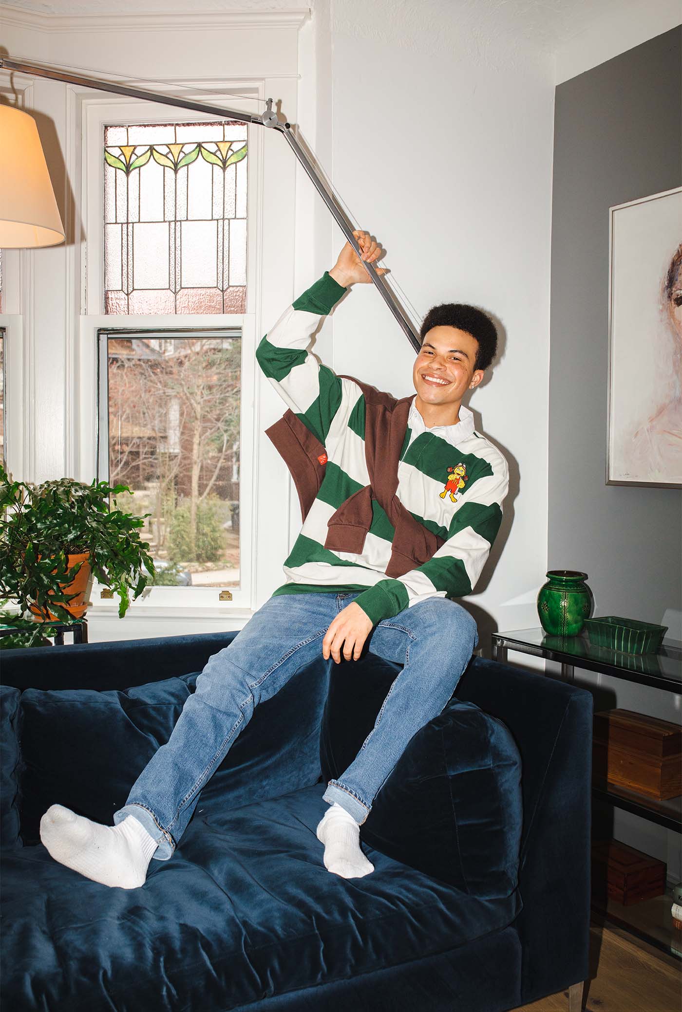 P/C x McDonald's Birdie Long Sleeve Polo - Forest Green/Ivory