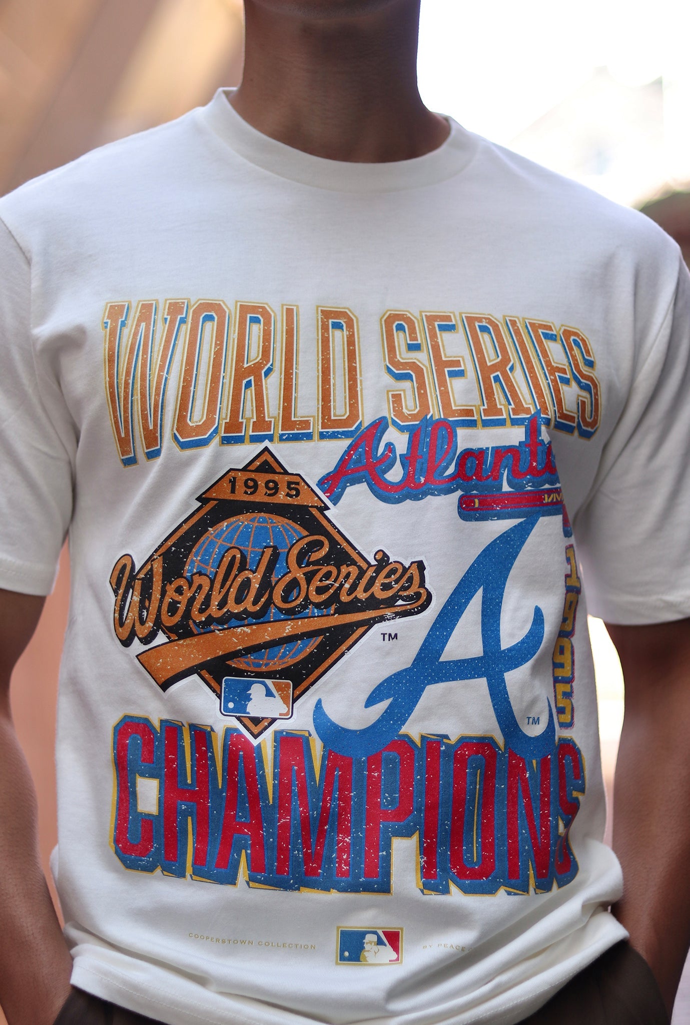 T-shirt Premium Collection Cooperstown des Braves d'Atlanta 1995 World Series - Naturel