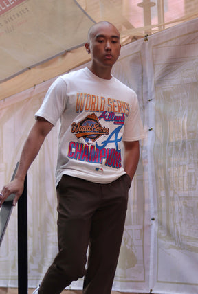 T-shirt Premium Collection Cooperstown des Braves d'Atlanta 1995 World Series - Naturel