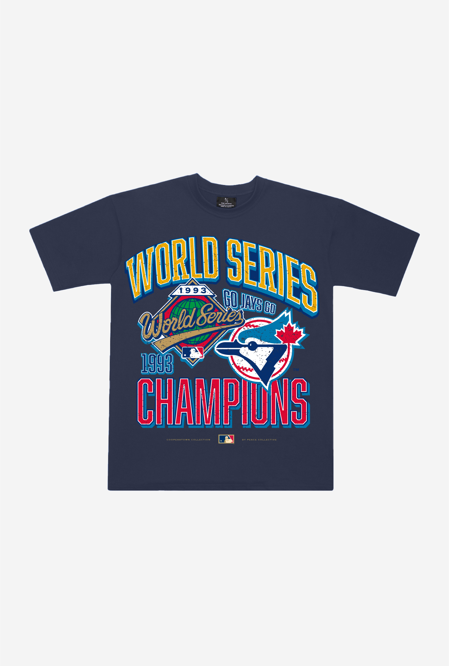 T-shirt premium de la série Cooperstown des Blue Jays de Toronto 1993 - Bleu marine