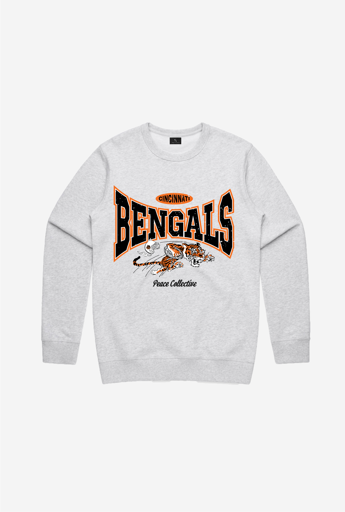 Chandail à col rond graphique délavé des Bengals de Cincinnati - Cendre