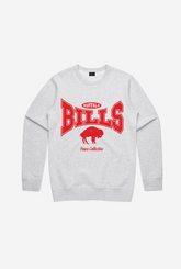 Pull à col ras du cou graphique délavé Buffalo Bills - Cendre