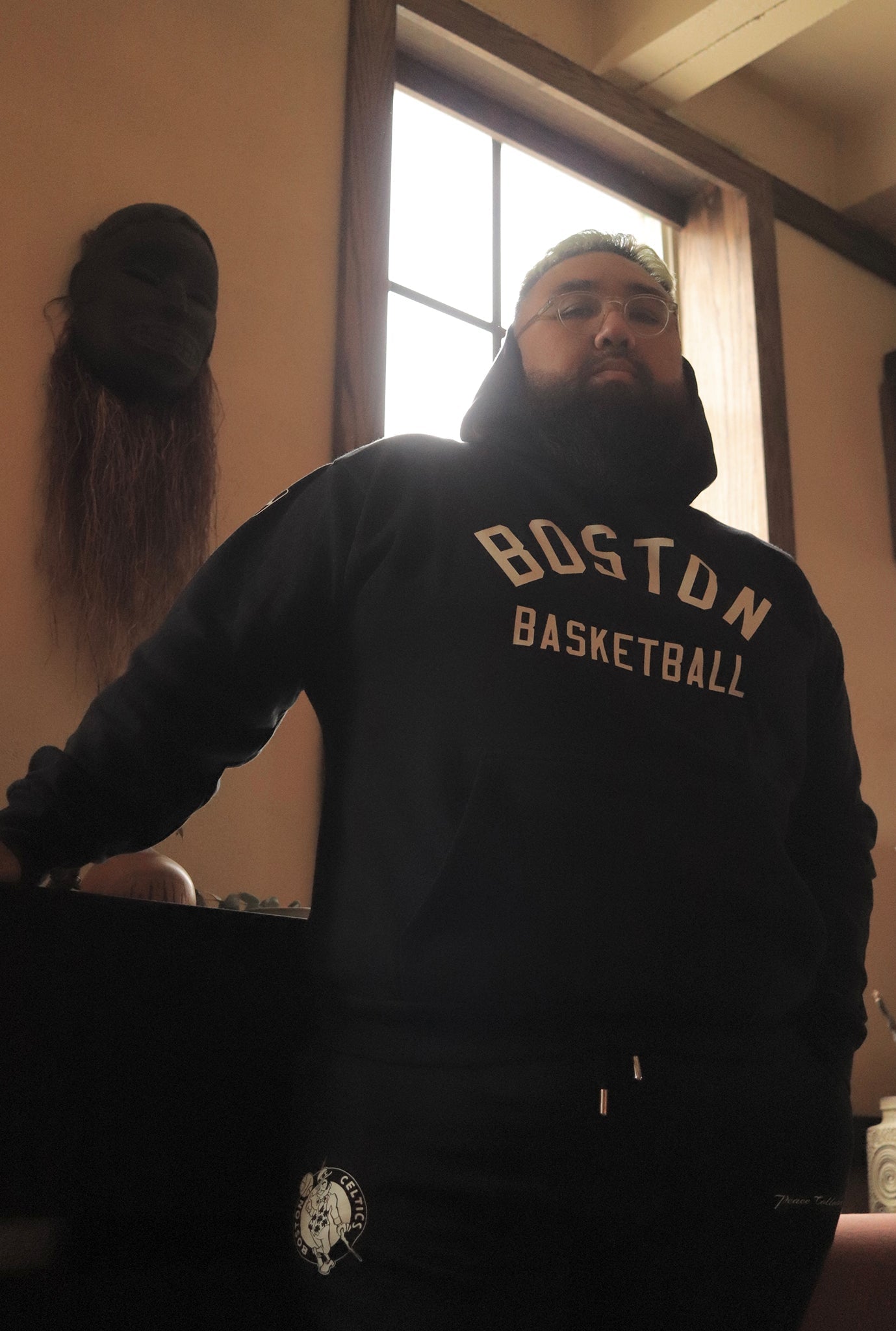 Sweat à capuche épais Boston Celtics - Noir