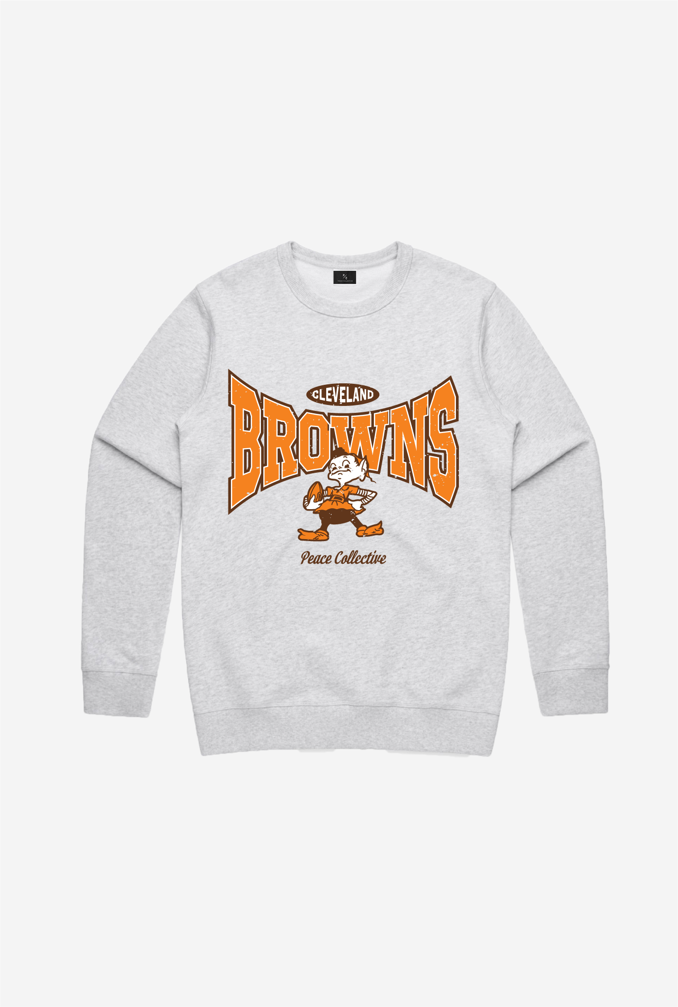 Pull ras du cou graphique délavé Cleveland Browns - Cendre