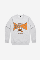 Pull ras du cou graphique délavé Cleveland Browns - Cendre
