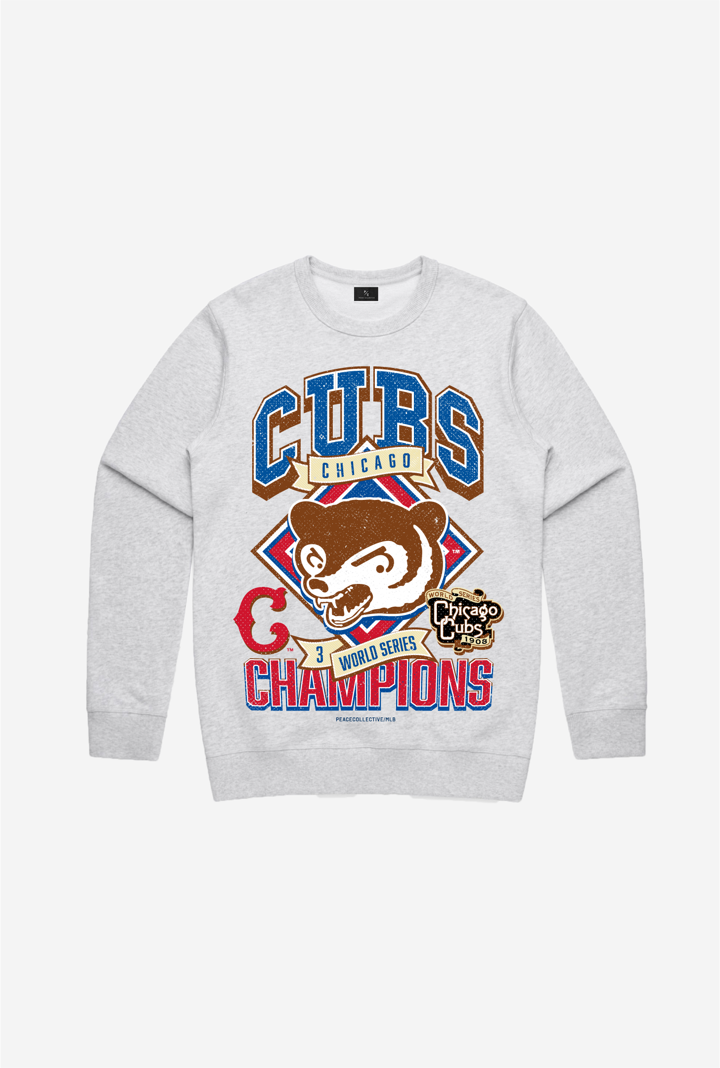 Chicago Cubs Vintage Cooperstown Collection Crewneck - Ash