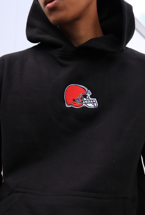 Sweat à capuche épais avec logo Cleveland Browns - Noir