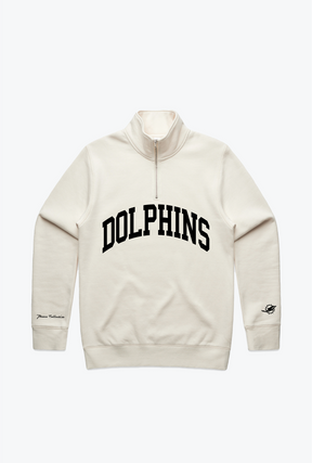 Miami Dolphins Collegiate Quarter Zip - Ivory