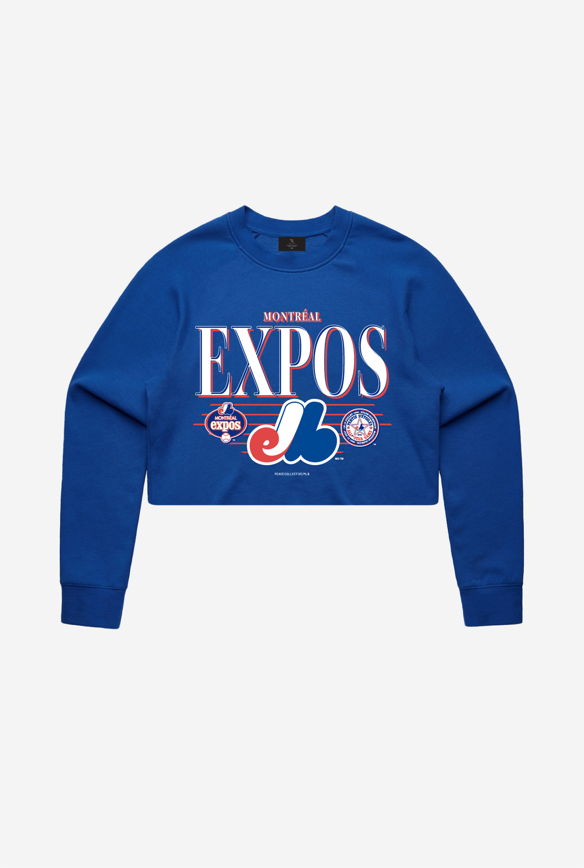 Montreal Expos Throwback Cropped Crewneck - Royal