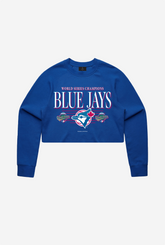 Toronto Blue Jays Throwback Cropped Crewneck - Royal