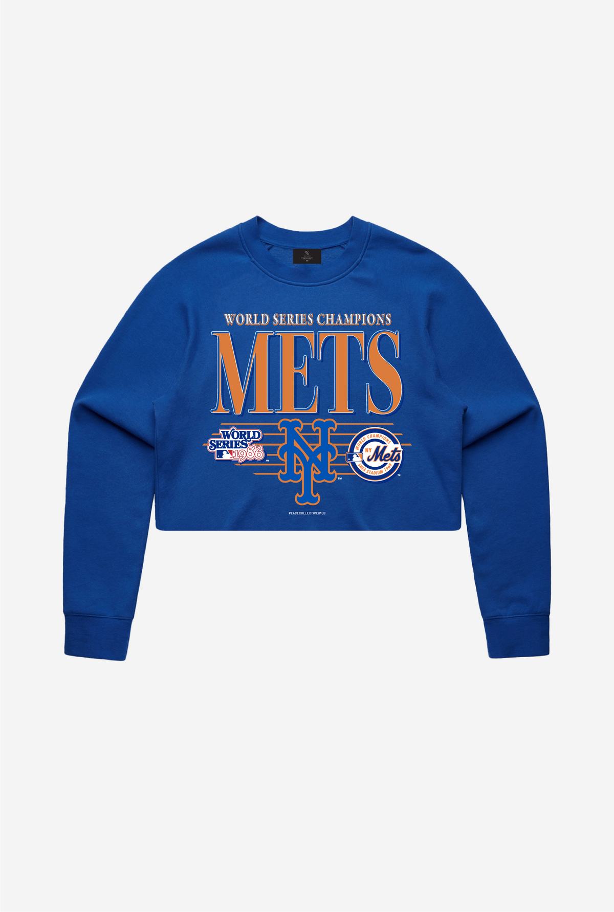 New York Mets Throwback Cropped Crewneck - Royal