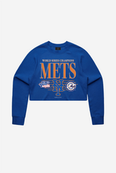 New York Mets Throwback Cropped Crewneck - Royal