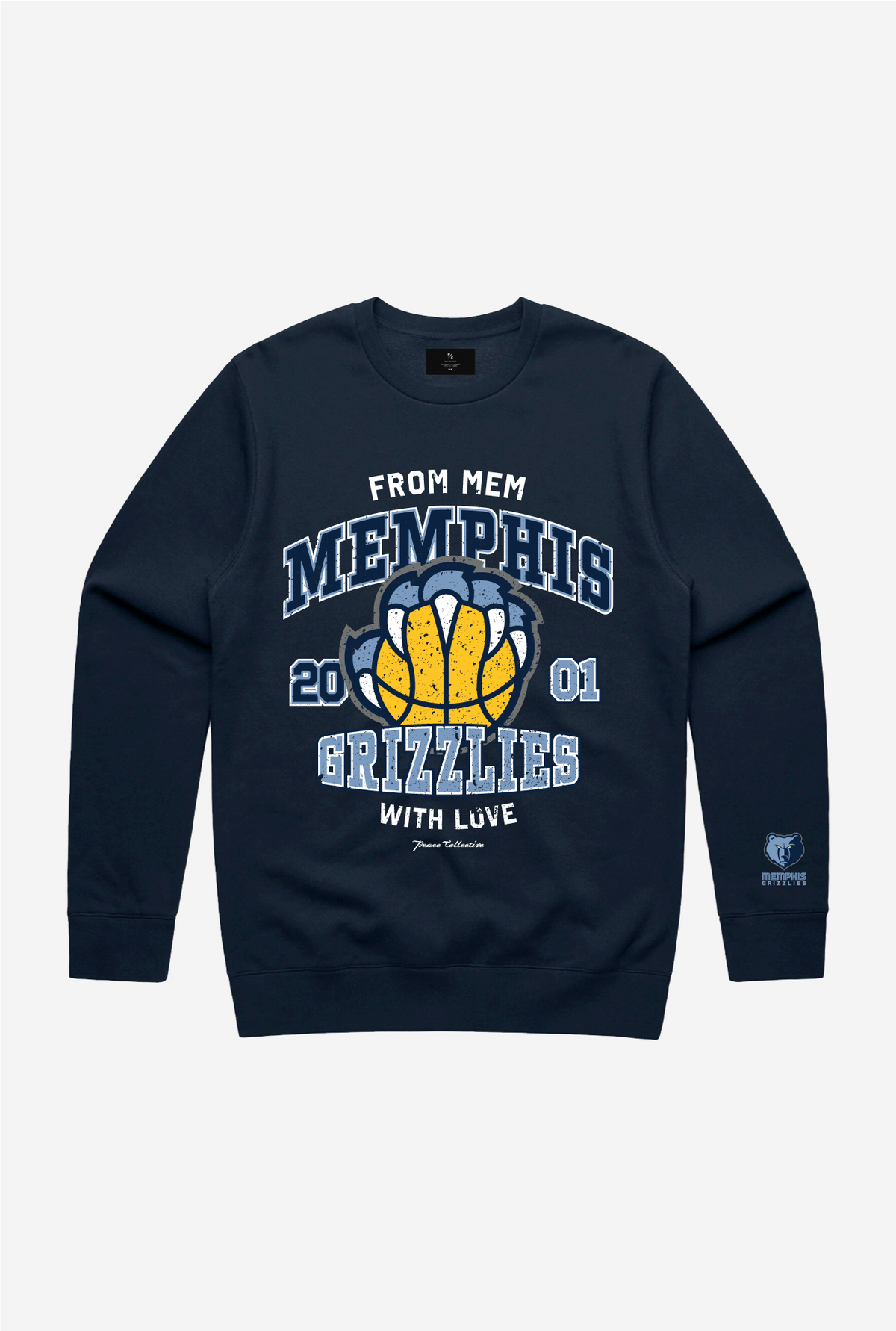 Memphis Grizzlies Washed Crewneck - Navy