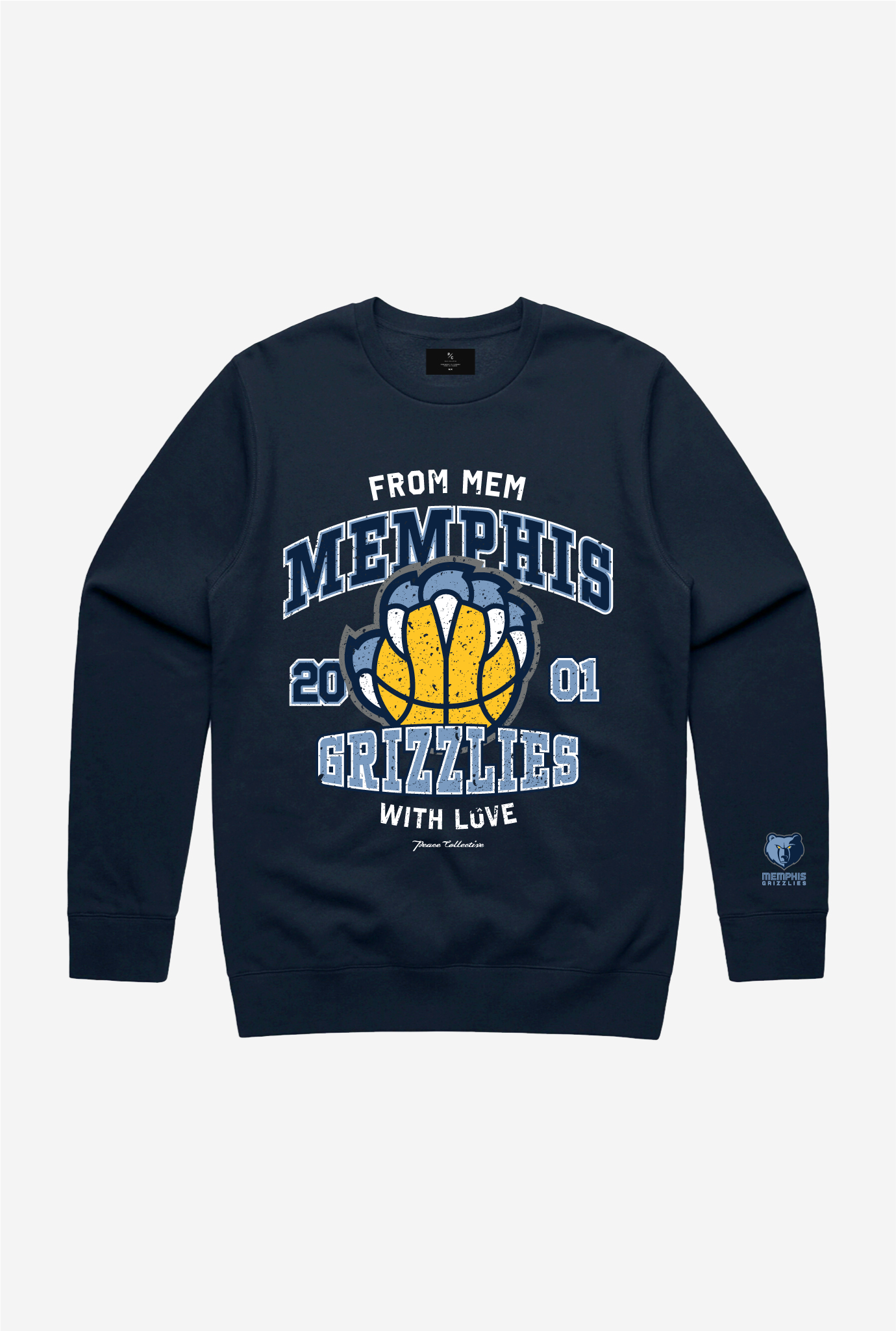 Memphis Grizzlies Washed Crewneck - Navy