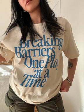 Breaking Barriers One Play at a Time Heavyweight T-Shirt - Ivory