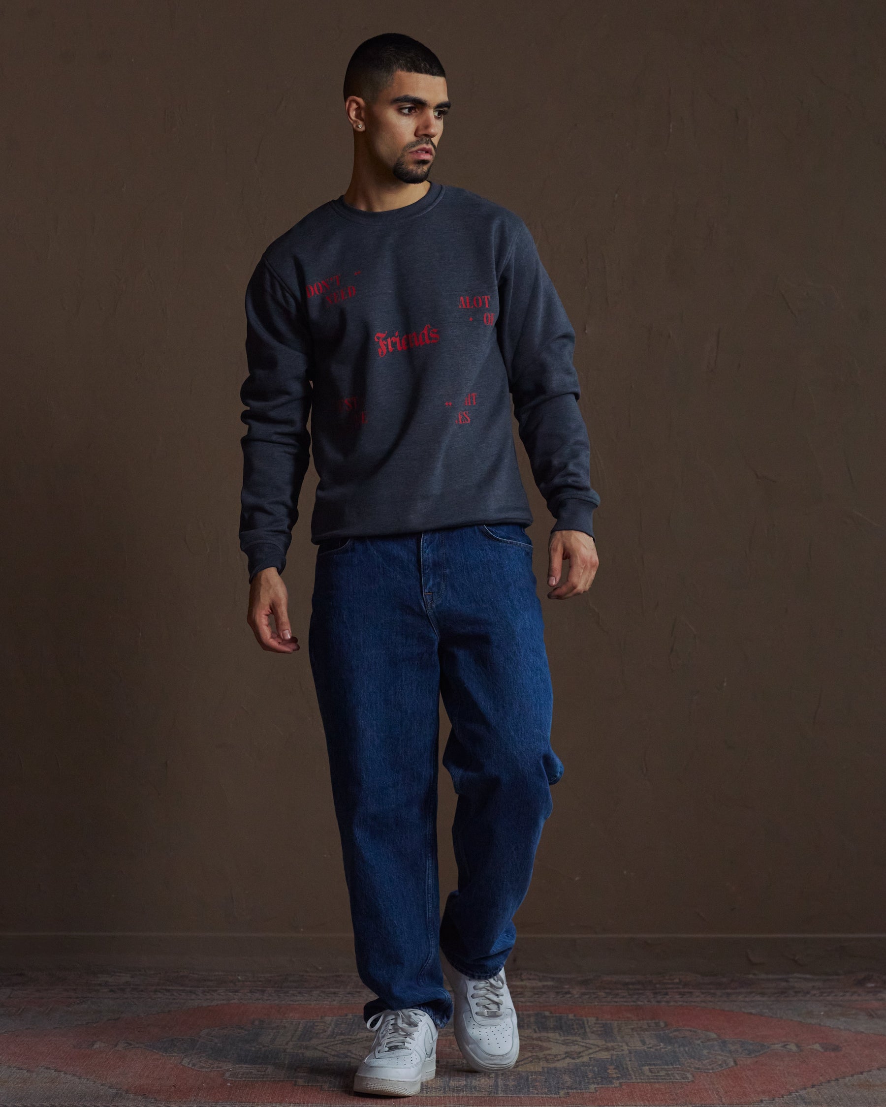 Don't Need A Lot of Friends Crewneck - Off-Black