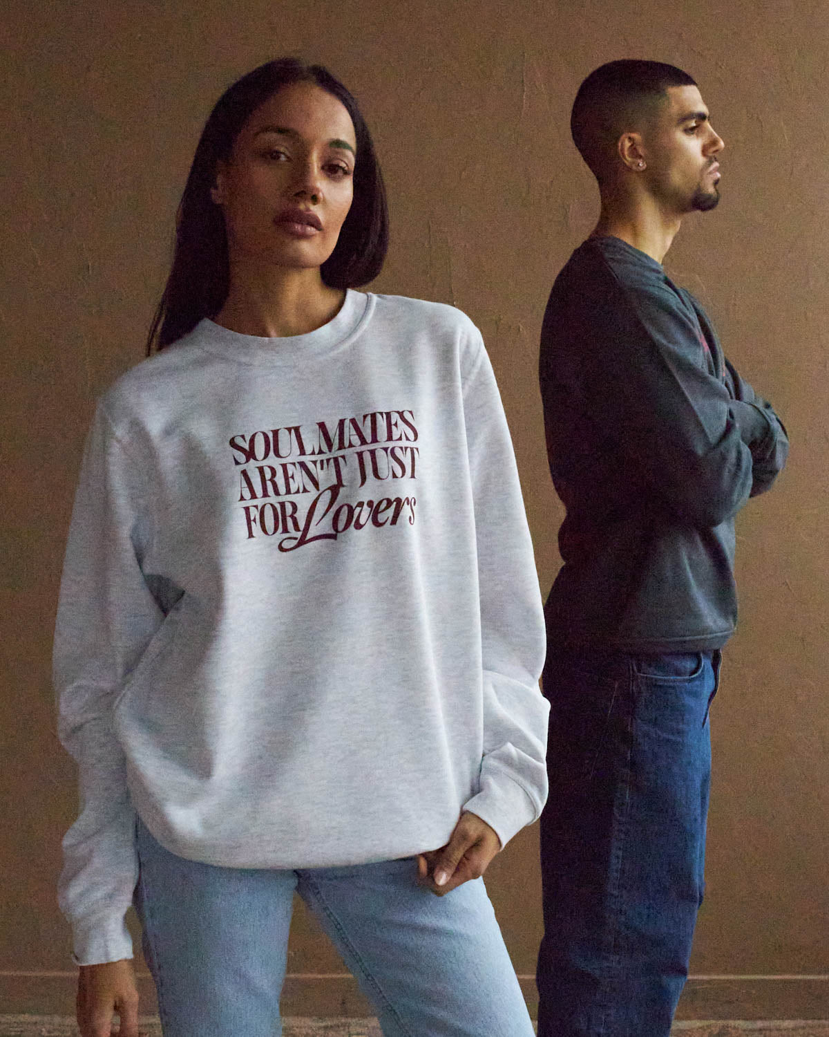 Soulmates Aren't Just For Lovers Crewneck - Ash