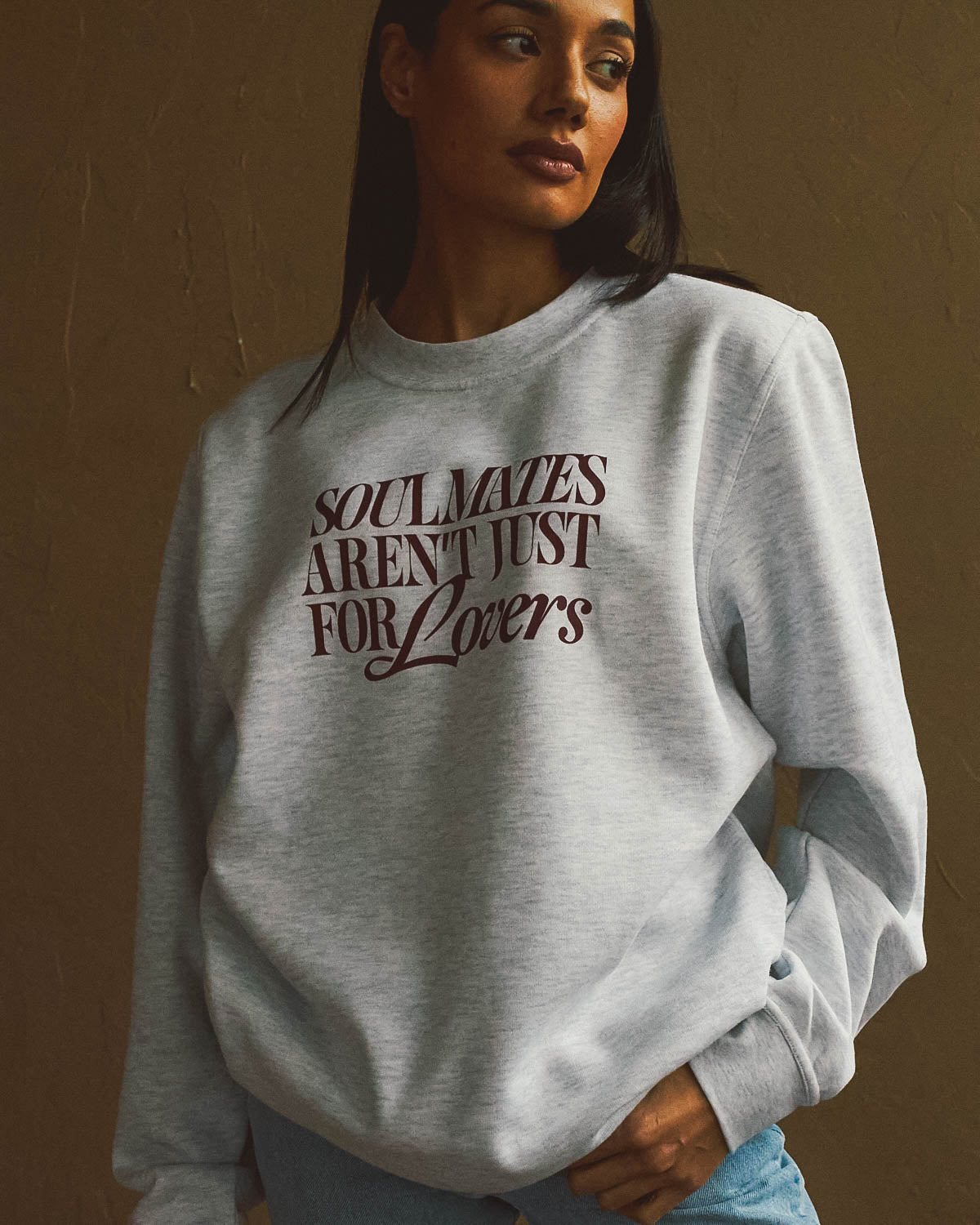 Soulmates Aren't Just For Lovers Crewneck - Ash