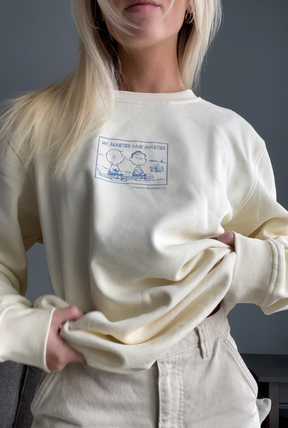 Peanuts My Anxieties have Anxieties Crewneck - Ivory