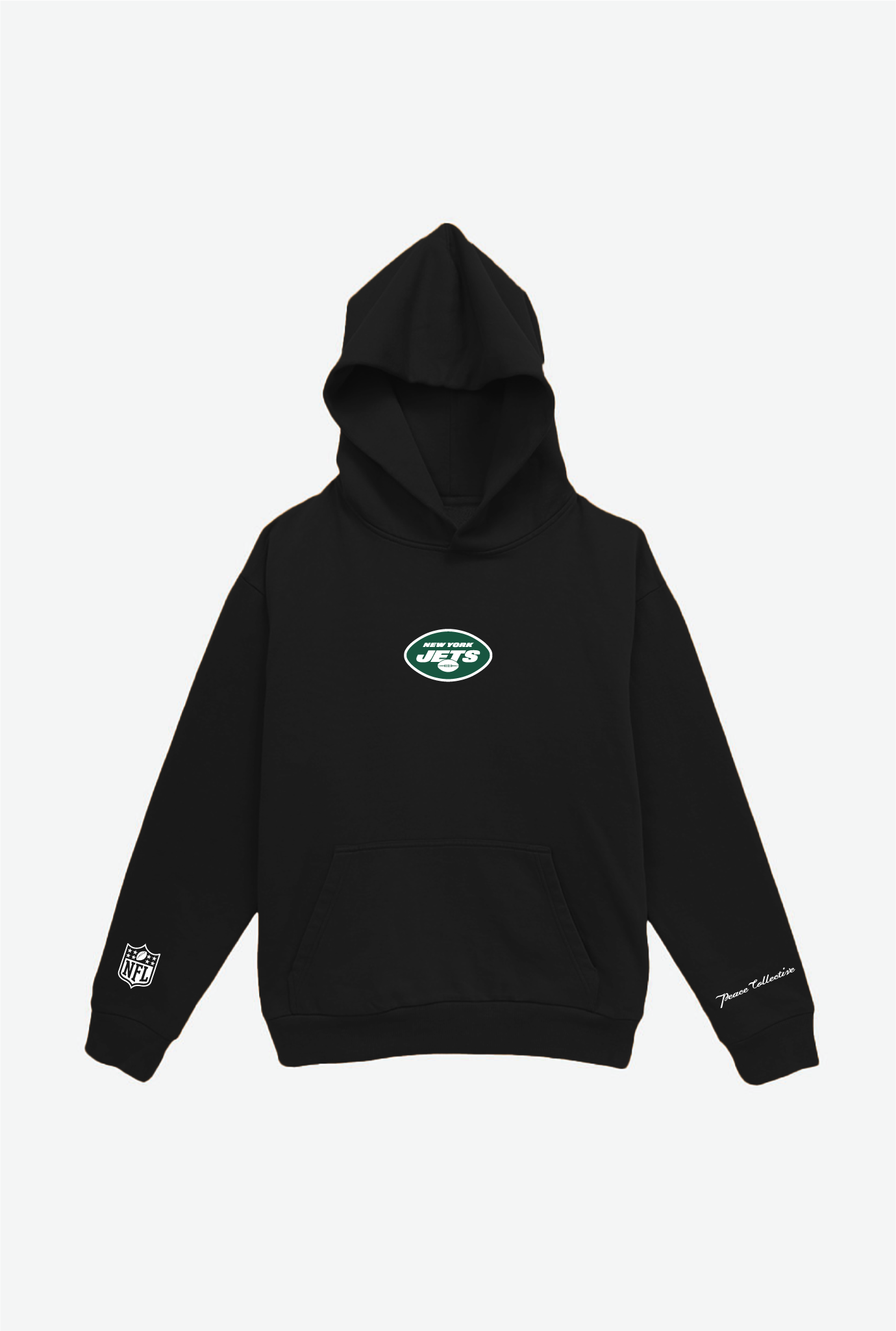Sweat à capuche épais avec logo des Jets de New York - Noir