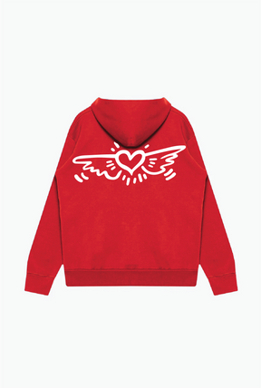 P/C x Keith Haring Heavyweight Hoodie - Red