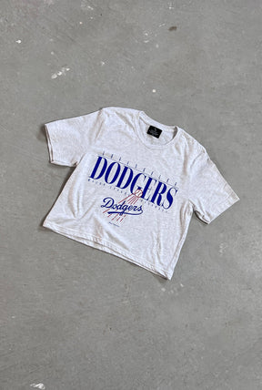 Los Angeles Dodgers Garment Dyed Cropped T-Shirt - Ash