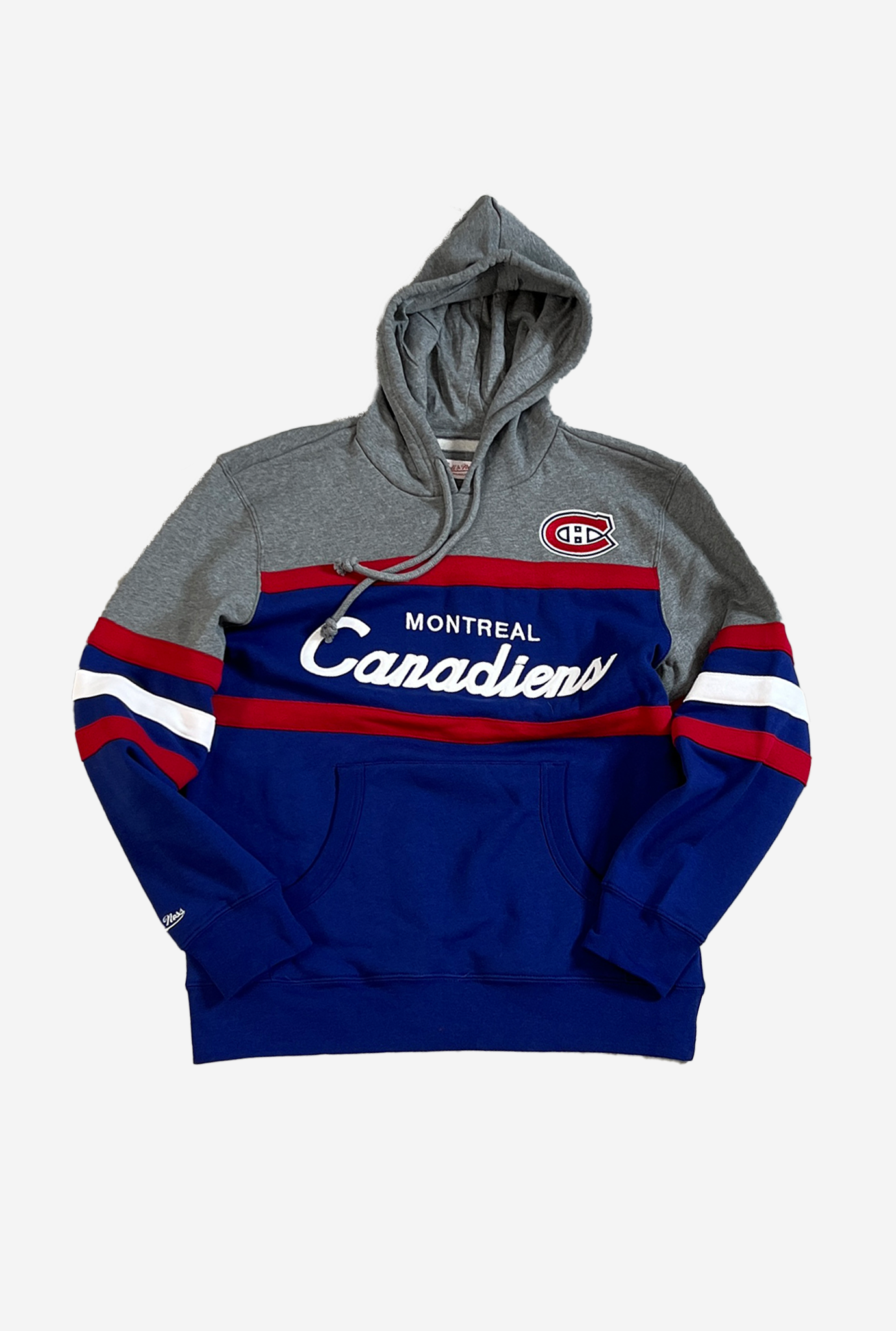 Chandail à capuchon de l'entraîneur-chef des Canadiens de Montréal - Bleu royal/Gris