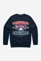 Pull ras du cou vintage délavé Washington Nationals - Marine