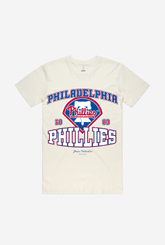 T-shirt délavé vintage des Phillies de Philadelphie - Ivoire