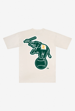 T-shirt poids lourd Oakland Athletics - Naturel