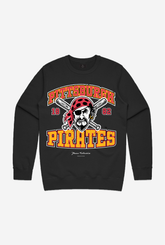 Pull ras du cou vintage délavé Pittsburgh Pirates - Noir