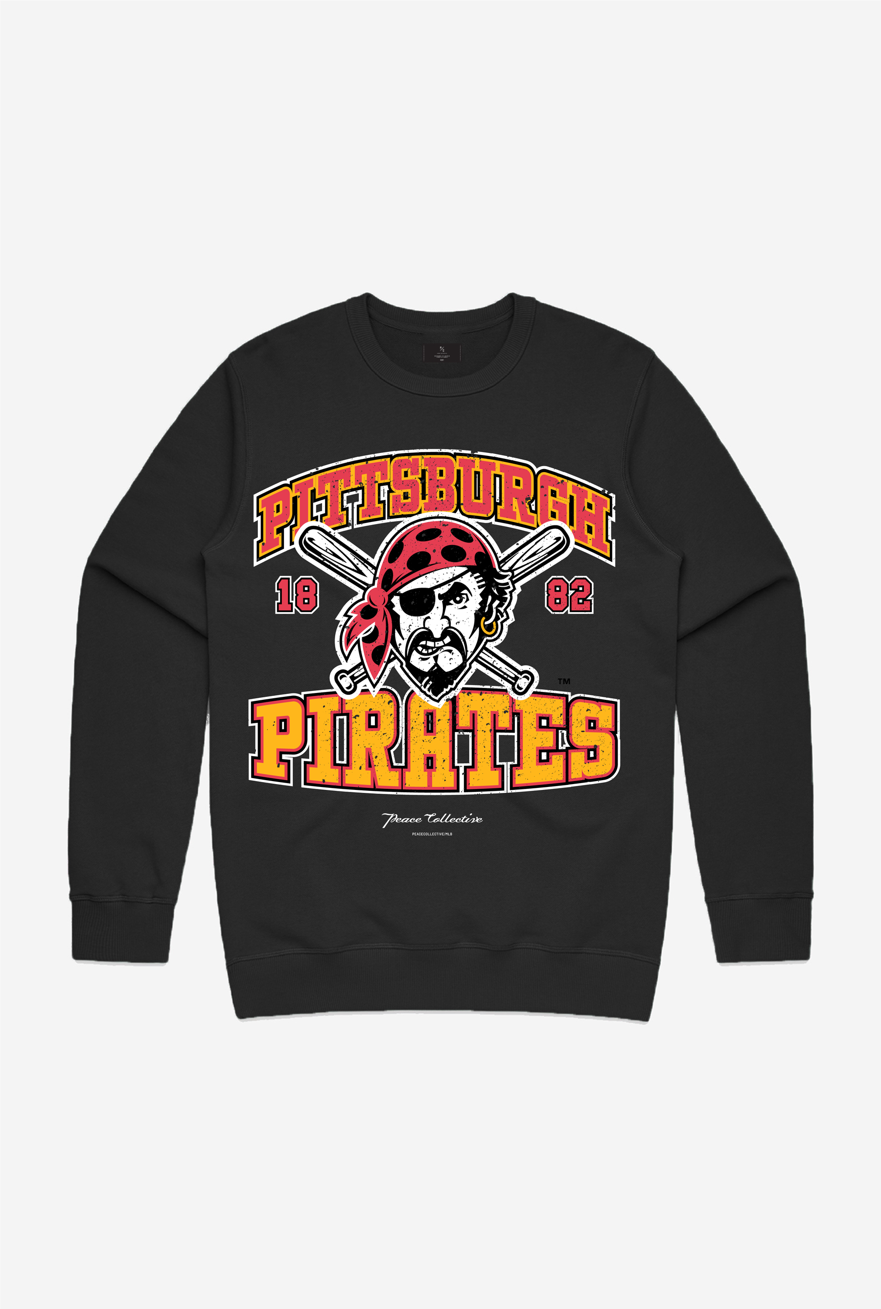 Pull ras du cou vintage délavé Pittsburgh Pirates - Noir