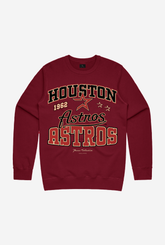 Chandail à col ras du cou Vintage Washed des Astros de Houston - Bordeaux