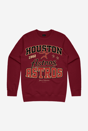 Chandail à col ras du cou Vintage Washed des Astros de Houston - Bordeaux