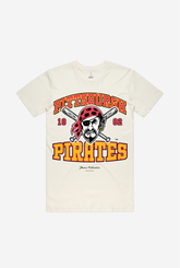 Pittsburgh Pirates Vintage Washed T-Shirt - Ivory